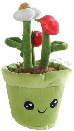 Knuffel Aarbeienplant met groene pot