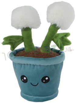 Knuffel Paardenbloem met blauwe pot