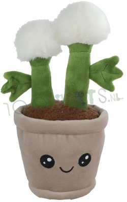 Knuffel Paardenbloem met grijze pot 23cm