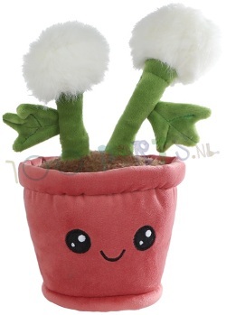 Knuffel Paardenbloem met roze pot 23 cm
