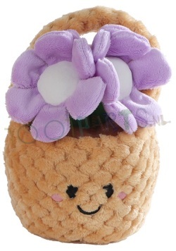 Knuffel Bloemenmand met lila bloemen