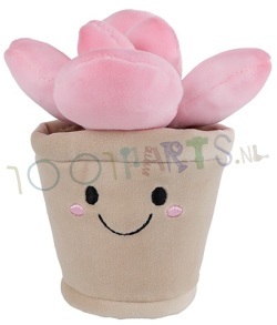 Knuffel Plant met roze bloem 13 cm