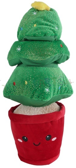 Knuffel Kerstboom met rode pot 30 cm