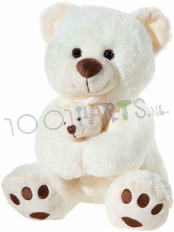 Misanimo Beer met Baby Teddy 25 cm creme