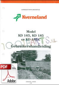 HANDLEIDING KD165. KD185 & KD185-C NL