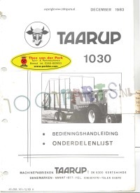 HANDLEIDING TAARUP 1030 VANAF 1983