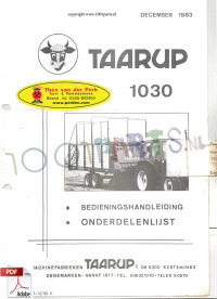 HANDLEIDING TAARUP 1030 VANAF 1983