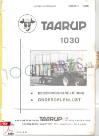 HANDLEIDING TAARUP 1030 VANAF 1986