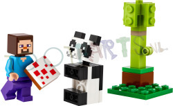 LEGO Minecraft Steve en BabyPanda