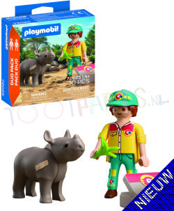 PLAYMOBIL DuoPack Ranger met Neushoorn