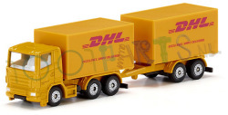 Vrachtwagen met DHL-aanhanger ca. 1/87