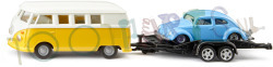 VW T1 met Trailer en VWBeetle 1/50